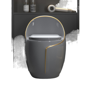 Phong Cách Mới Hộ Gia Đình Màu Xám Nhà Vệ Sinh Hiện Đại Sang Trọng Lớn Siphon Loại Với Ánh Sáng Thoát Nước Gốm Một Mảnh Cấu Trúc Cho Phòng Tắm - Product Image 5