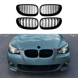 Bmw 5 Series E60 E61 Front Bumper Grille Black ABS Plastic Horizontal Bar For 2004-2010 Retrofit Upgrade - Product Image 1