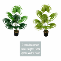 Palmier artificiel en pot avec feuillage de palmier, décoration intérieure en plastique souple pour salon, fleurs artificielles en gros, plantes artificielles