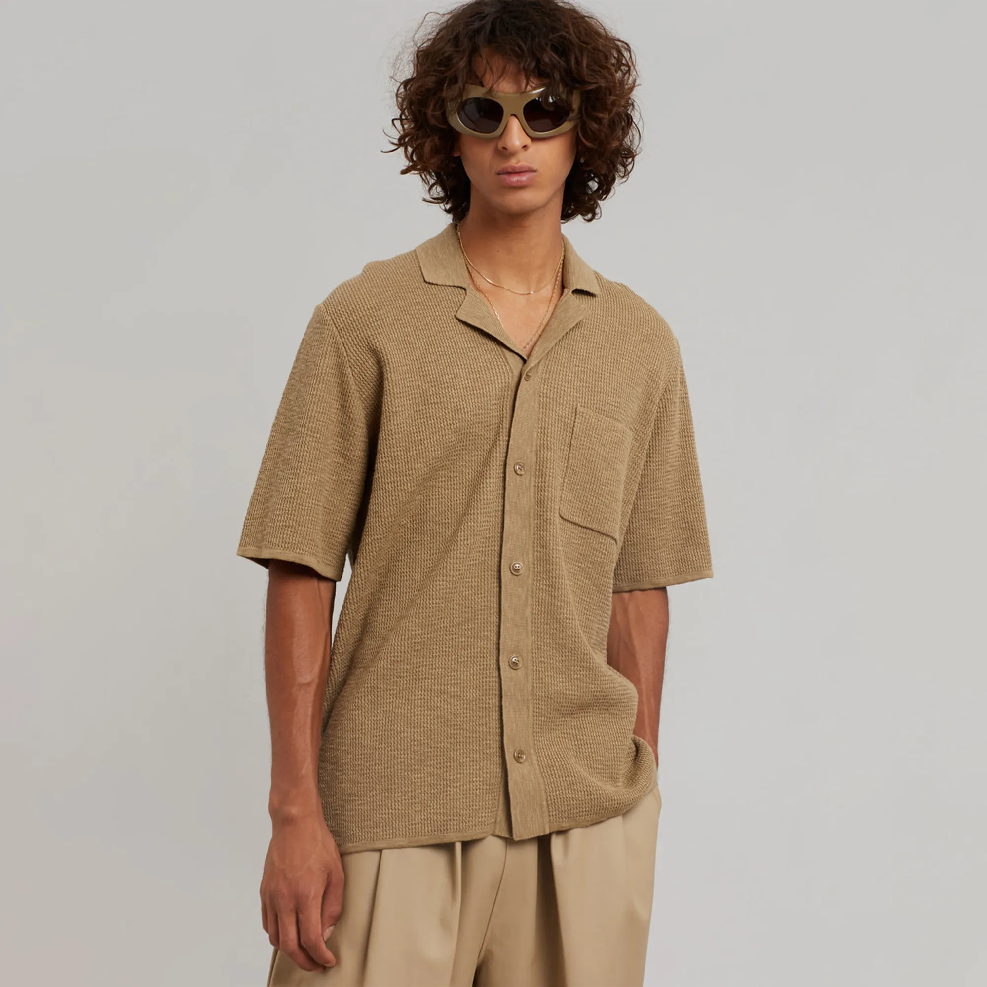 VSCOO avec poche poitrine gauche pull d'été basique pour homme couleur unie été nouveau cardigan en lin col en v tricots
