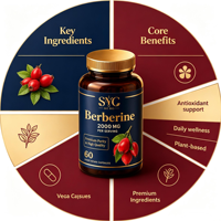 SYC BIO Berberine 2000mg 60 Capsules Végétaliennes Pureté Premium Haute Qualité Complément Alimentaire Marque Blanche Vente en Gros