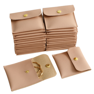 PUPPYSEW Vente en gros de sacs à bijoux 8x8cm, sacs à boutons, sacs en similicuir PU, sacs d'emballage pour bracelets, boucles d'oreilles, bagues, sans logo, livraison rapide - Product Image 1
