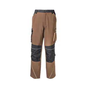 Men's multi-pockets oxford knee patch working cargo pants stretch nylon fabric trousers