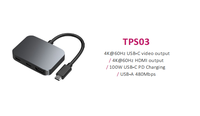 Colorii TPS03 Aluminium Alloy 4-Port Multi-Scenario 4K/8K Display & Charging Hub untuk 2.1 Type-C Video MST Usb C Adapter Aultiport