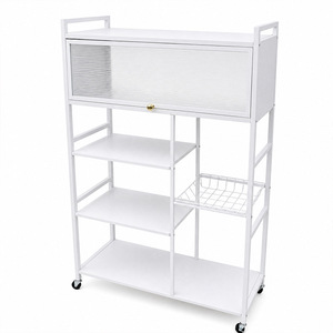 Étagère de rangement pour ustensiles de cuisine à poser au sol - Étagère murale mobile anti-poussière pour vaisselle, idéale pour l'exportation - Product Image 1