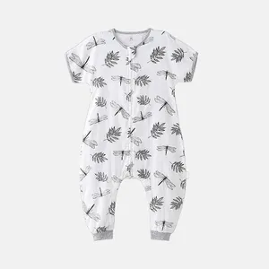 Custom Zipper Eco Bamboo Clothes Baby Romper Organic Bamboo Infant Romper Toddler Sleep suit Baby Zip Short SleeveRompers