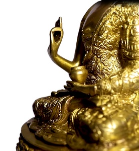 Estatua de latón de Buda moderna para decoración del hogar | Escultura de latón de alta calidad hecha en Nepal - Product Image 5