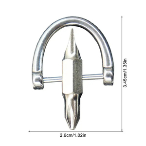 A0528 Porte-clés tournevis multifonction, outil de réparation, tournevis cruciforme et plat, gadget de poche, outils de démontage de vis - Product Image 4
