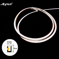 Mini bande LED néon 4x6mm 24V IP67 étanche 240LEDs/m, flexible en silicone ultra-mince à pliage latéral pour éclairage d'armoires de cuisine