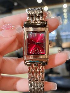 Reloj de cuarzo rectangular para mujer, con segunda manecilla pequeña, pulsera de acero inoxidable, elegante reloj de pulsera para ocasiones diarias y formales - Product Image 2