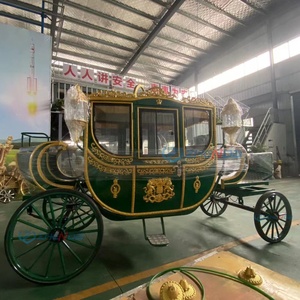 Charrette royale électrique en fer Zhenda, chariot de chevaux, wagon de chevaux pour visites royales, véhicule de mariage, origine Henan - Product Image 3