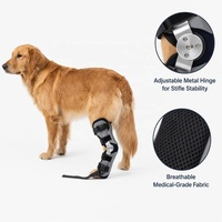PETSGUARD Attelle de jambe réglable en métal pour chien, légère et durable, support de protection pour articulation du genou et du jarret, pour la récupération des blessures au ligament croisé avant (LCA), taille moyenne