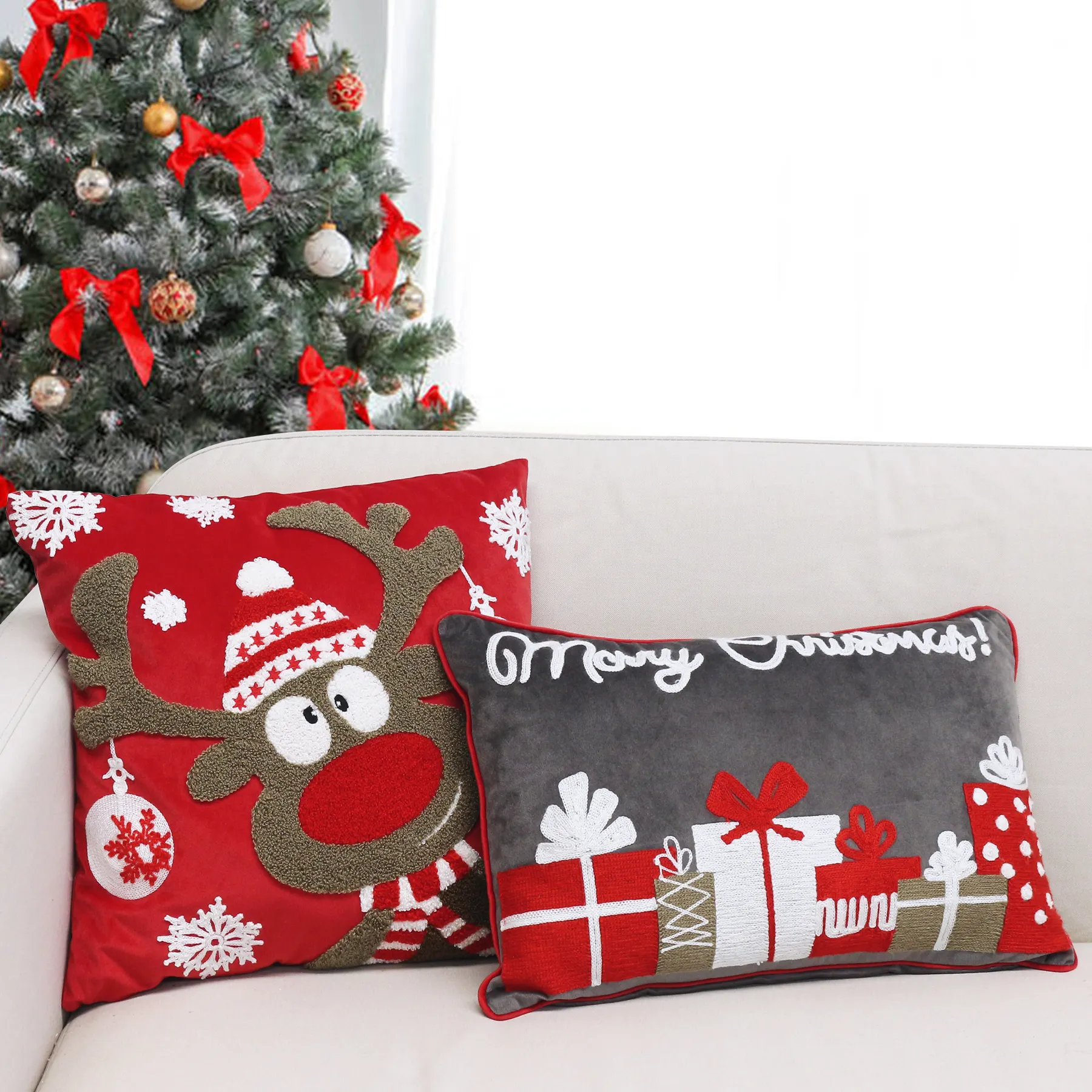 New In Merry Christmas Decorative Throw Pillow Cover winter Holiday Cushion Case Decoration for Sofa Couch Shaped pillow