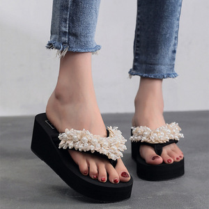 Sandales compensées à talon compensé pour femmes, style <span class=keywords><strong>tong</strong></span>, chaussures de mode, pantoufles pour filles, fabricant en gros - Product Image 6