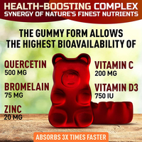 Meilleures ventes : Gommes de Quercétine 500mg avec Bromélaïne, Zinc et Vitamine C – Complément vitaminique (ne convient pas aux nouveau-nés et aux femmes enceintes)