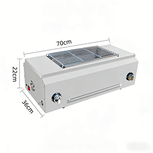 Parrilla de Barbacoa Eléctrica Comercial Multifuncional de Sobremesa, Parrilla de Barbacoa de Gas de Acero Inoxidable con Piedra Volcánica - Product Image 1
