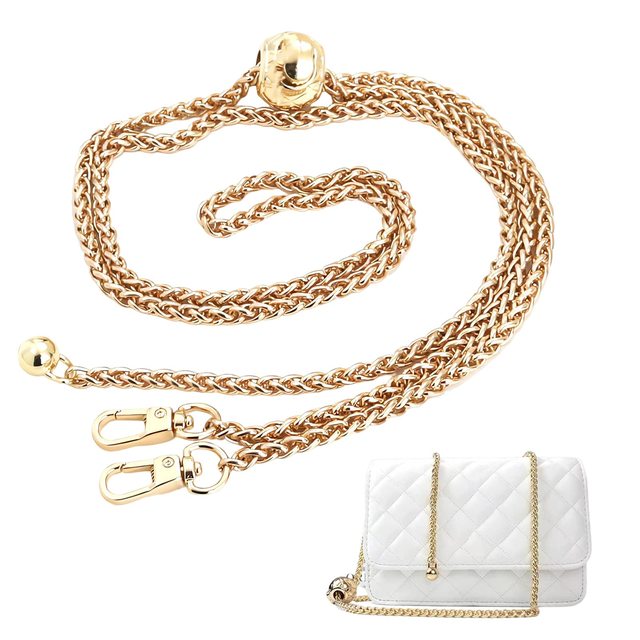 Adjustable Purse Chain Strap 47 Inches Metal Gold Bag Chain for Crossbody Bag Handbag Straps
