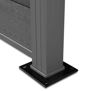 Clôture moderne en aluminium WPC <span class=keywords><strong>anthracite</strong></span> Accessoires de jardin personnalisés Clôture de sécurité extérieure en bois et plastique à lattes - Product Image 6