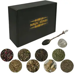 30 paquets d'herbes pour les sorts Kit de sorcière pour débutant Boîte avec cuillère antique Kit de sorcière idéal décor d'autel païen