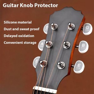 6-Pack đàn <span class=keywords><strong>guitar</strong></span> núm bảo vệ cho <span class=keywords><strong>guitar</strong></span> điện dân gian chống bụi và mồ hôi điều chỉnh chốt knobs Silicone - Product Image 3