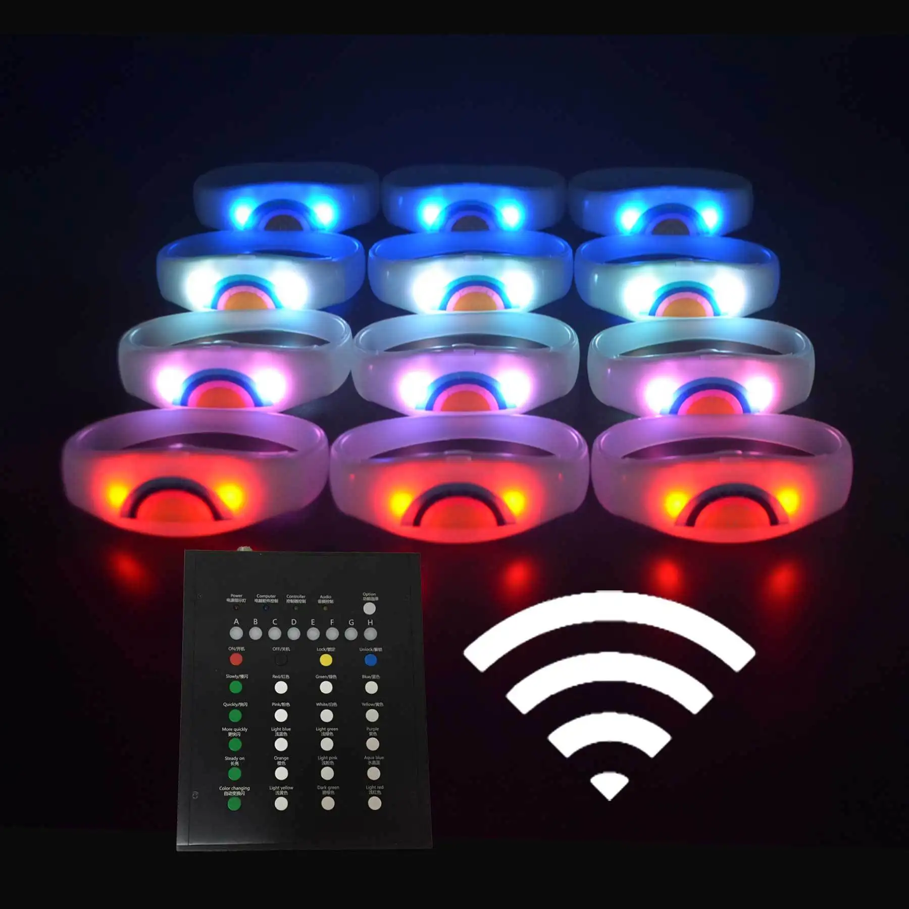 New arrive 2024 LED light up wristband DMX Glow remote controlled sound activated led bracelet for party