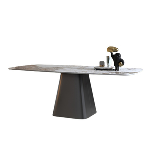 Bàn ăn hình chữ nhật chân vàng đơn giản, sang trọng, thiết kế hiện đại, dùng cho nhà ở và phòng ăn khách sạn - Product Image 2