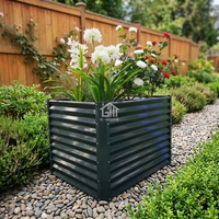 Bac à légumes surélevé en acier galvanisé durable - Jardinière extérieure en métal antirouille pour fleurs et légumes