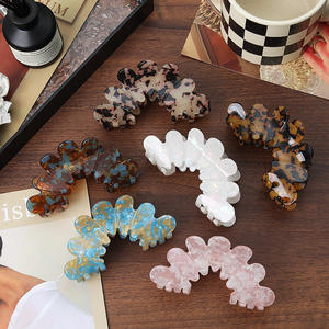 Geavanceerde Zomer Haai Franse Geavanceerde Haaraccessoires Hoofddeksels Prachtige Bloemblad Clip Acetaat Textuur Klauw Clip Terug Hoofdband - Product Image 1