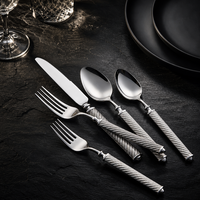 Ensemble de couverts de luxe royal en acier inoxydable 18/10, finition miroir, compatible lave-vaisselle, pour mariage, avec logo personnalisé