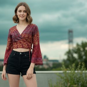 Rayon 3D Embroidered Short Women's Formal Camis Solid V-neck Lightweight Breathable Lace Fabric Eco-Friendly - Product Image 1