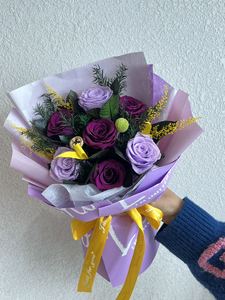 Ramo en caja de regalo eterno inmortal para siempre, logotipo personalizado, rosas preservadas reales para graduación, Navidad, Acción de Gracias decorativa - Product Image 3