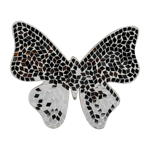 Figurine de papillon en mosaïque de verre, base en bois de manguier, sculpture décorative pour la maison, la salle de bain, le bureau, la chambre - Product Image 1
