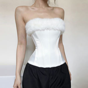 Top de punto sin mangas con hombros descubiertos y diseño patchwork para mujer, ajustado, estilo tubo, moda de verano, chaleco informal - Product Image 1