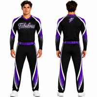 Tenues de cheerleading personnalisées OEM à manches courtes en polyester et coton, ensemble de compétition pour équipes mixtes