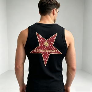Débardeur côtelé double face à motif étoile 100 % coton pour homme, style streetwear, idéal pour l'entraînement estival – Nouvelle collection très prisée - Product Image 6