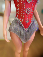 Sagittaire Full Diamond Mesh Serré Et Sexy Low Cut One-Piece Fringe Discothèque Bar Chanteur DJ Invité Gogo Performance Costume