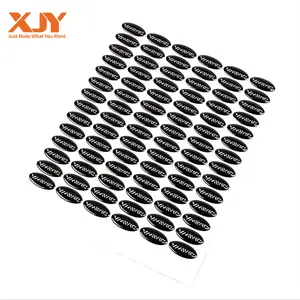 XJY Custom Die Cut Packaging Logo Sticker Waterproof Random Laptop And Motorbike Vinyl Sheet Pack 3D Plastic Round Shape