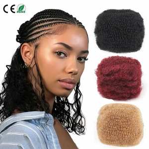 Extensions de cheveux humains 100% vierges brésiliennes afro bouclés crépus, cheveux vierges Remy en vrac, tresses pour femmes, dreadlocks pour la beauté - Product Image 1