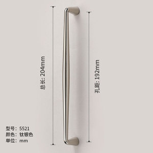 French Luxury Zinc Alloy Cabinet Wardrobe Dresser Handles Titanium <b>Silver</b> Finish Modern Easy Installation Bedroom Kitchen - Product Image 1