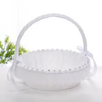 Cadeaux de mariage pour fête nuptiale fournitures de décoration motif fleur rose grande taille ruban arc femmes filles panier de mariage fleurs