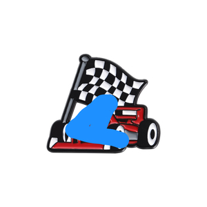 เข็มกลัดรูปธงลายสก็อตรูปการ์ตูนสีดำและสีขาวสำหรับผู้ที่ชื่นชอบการแข่ง - Product Image 6