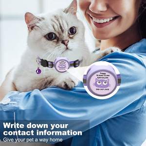 Collar para Gato con Soporte para AirTag, Collar Reflectante <span class=keywords><strong>de</strong></span> Nailon para Mascotas con Campana, Personalizable con Nombre y Número <span class=keywords><strong>de</strong></span> Teléfono - Product Image 5