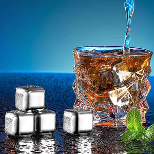 Stainless Steel Whiskey Stones Square 6 Pack Quick Cooling For Cocktail <b>Party</b> - Product Image 1