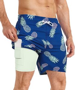 Men's Swim Trunks Compression Lined <b>Swimsuit</b> Quick Dry Swimwear Fashion Print Cropped Board Shorts - Product Image 4