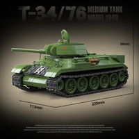Modelo de Tanque de Batalla Militar de la Segunda Guerra Mundial Quanguan 100276, Set de Construcción y Exhibición, Tanque Mediano Soviético T-34 para Decoración y Estudio