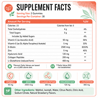 Gummies éclaircissantes pour la peau OLLI au collagène et L-glutathion avec biotine, acide hyaluronique, vitamines C et E, anti-âge, supplément pour cheveux et ongles, OEM