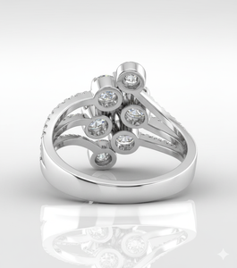 Anillo de Diamantes de Lujo para Mujer, Diamantes Naturales y Cultivados en Laboratorio Disponibles, Plata 925, Oro de 9, 10, 14 y 18 Quilates, Joyería de Diseño - Product Image 4