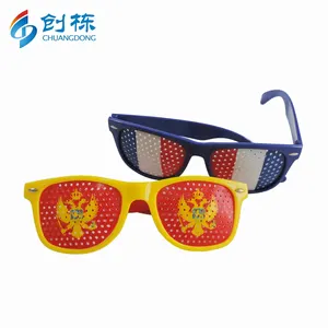 2019 Custom Logo National Flag Promotion Pinhole Sunglasses, Cheap Promotional Pattern Men Sun Glasses