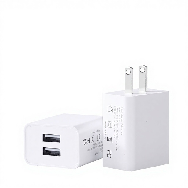5V3A Dual-Port USB Charger FCC Certified Fast Charging with 110V-240V Input for Mobile Phone & Camera PC Fireproof Material