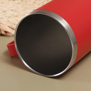 แก้วกาแฟสแตนเลสเก็บความร้อนพร้อมฝาปิด, แก้วกาแฟสุญญากาศสองชั้น, แก้วเดินทางมีหูจับ - Product Image 3